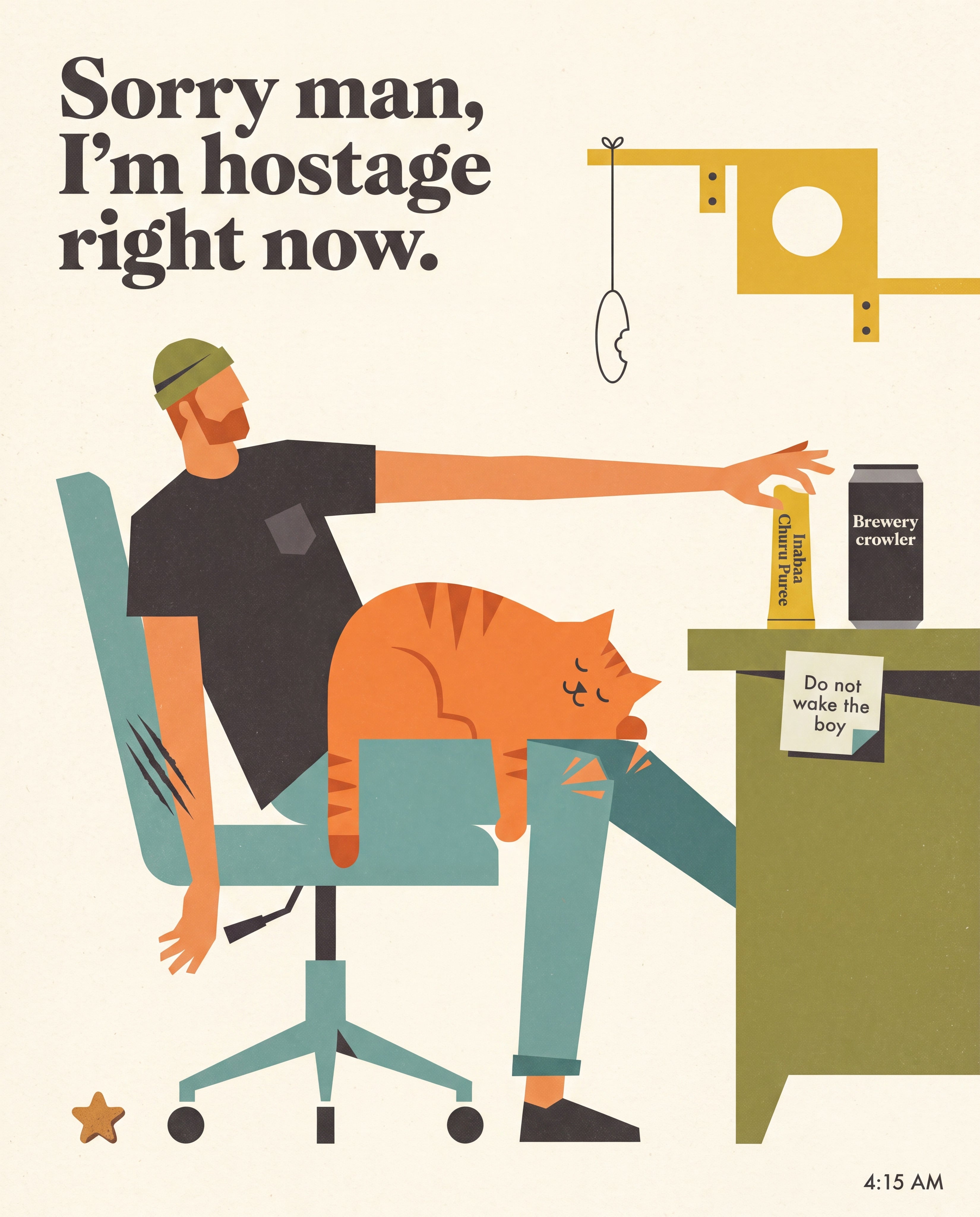 Full design artwork - The Cat Dad - Tote Bag