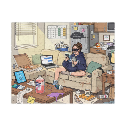 Sunday Morning Girl Hangover - Jigsaw Puzzle
