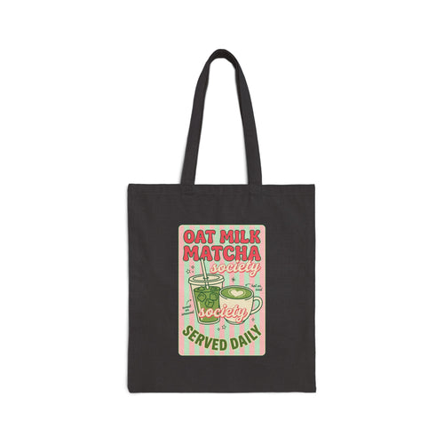 Oat Milk Matcha Society Tote | Matcha Aesthetic, Café Club Graphic