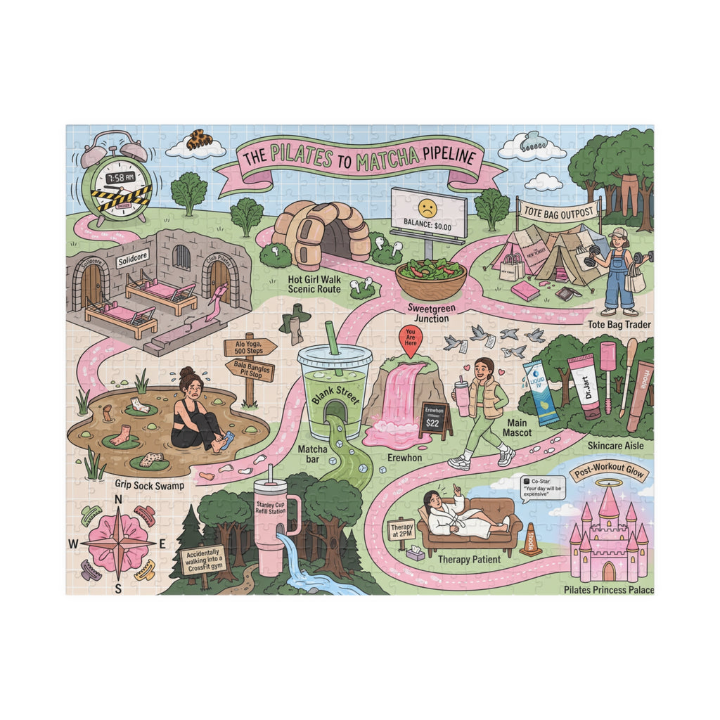 The Pilates-to-Matcha Map — 520/1014-Piece Illustrated Jigsaw