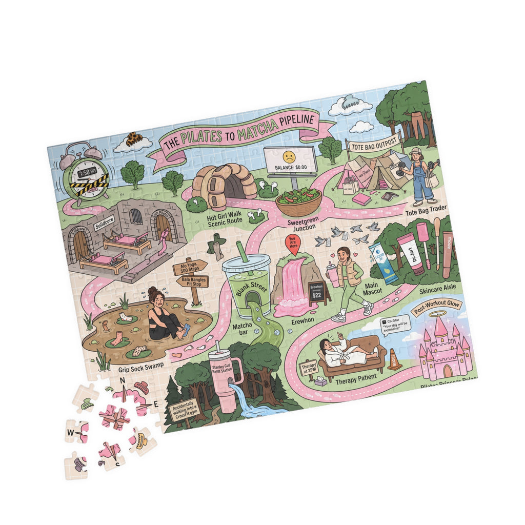The Pilates-to-Matcha Map — 520/1014-Piece Illustrated Jigsaw