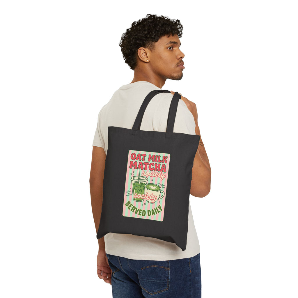 Oat Milk Matcha Society Tote | Matcha Aesthetic, Café Club Graphic