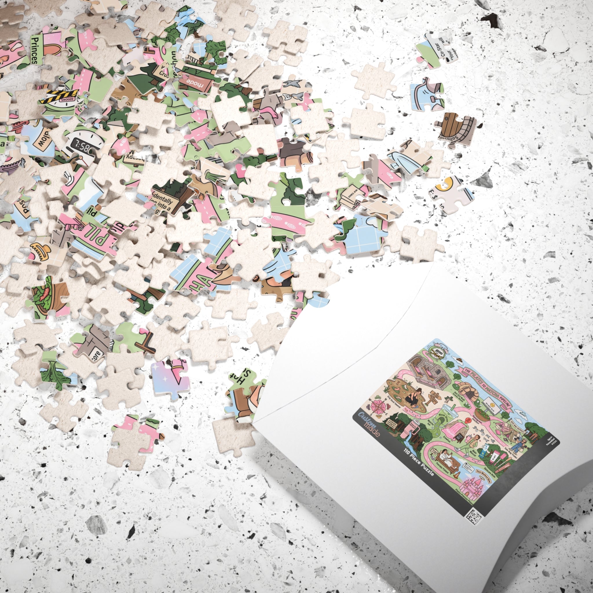 The Pilates-to-Matcha Map — 520/1014-Piece Illustrated Jigsaw