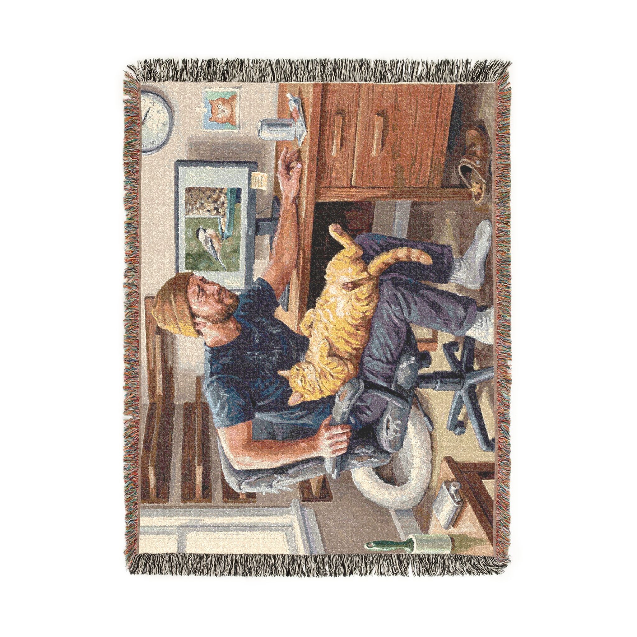 The Cat Dad - Woven Blanket