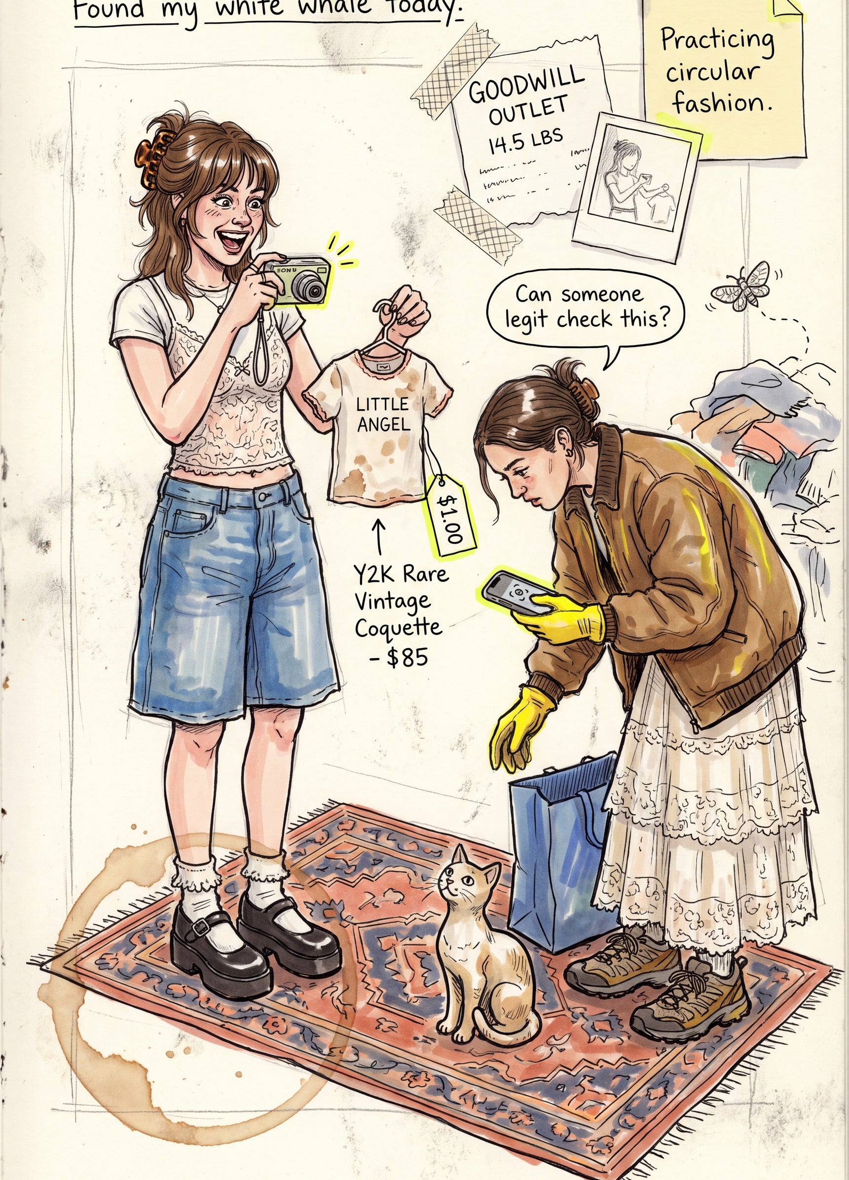 Full design artwork - The Thrift Girlie - Hardcover Journal