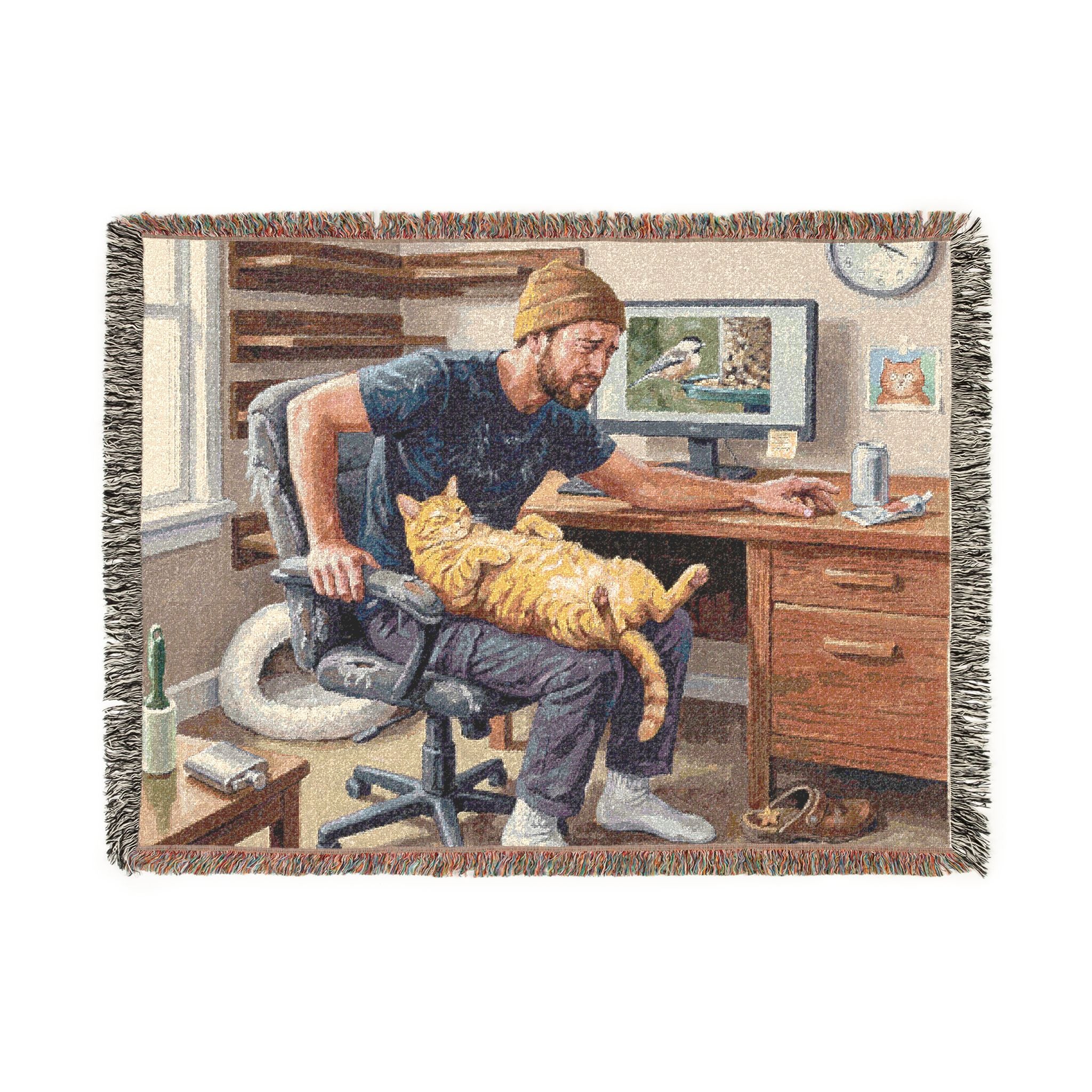The Cat Dad - Woven Blanket