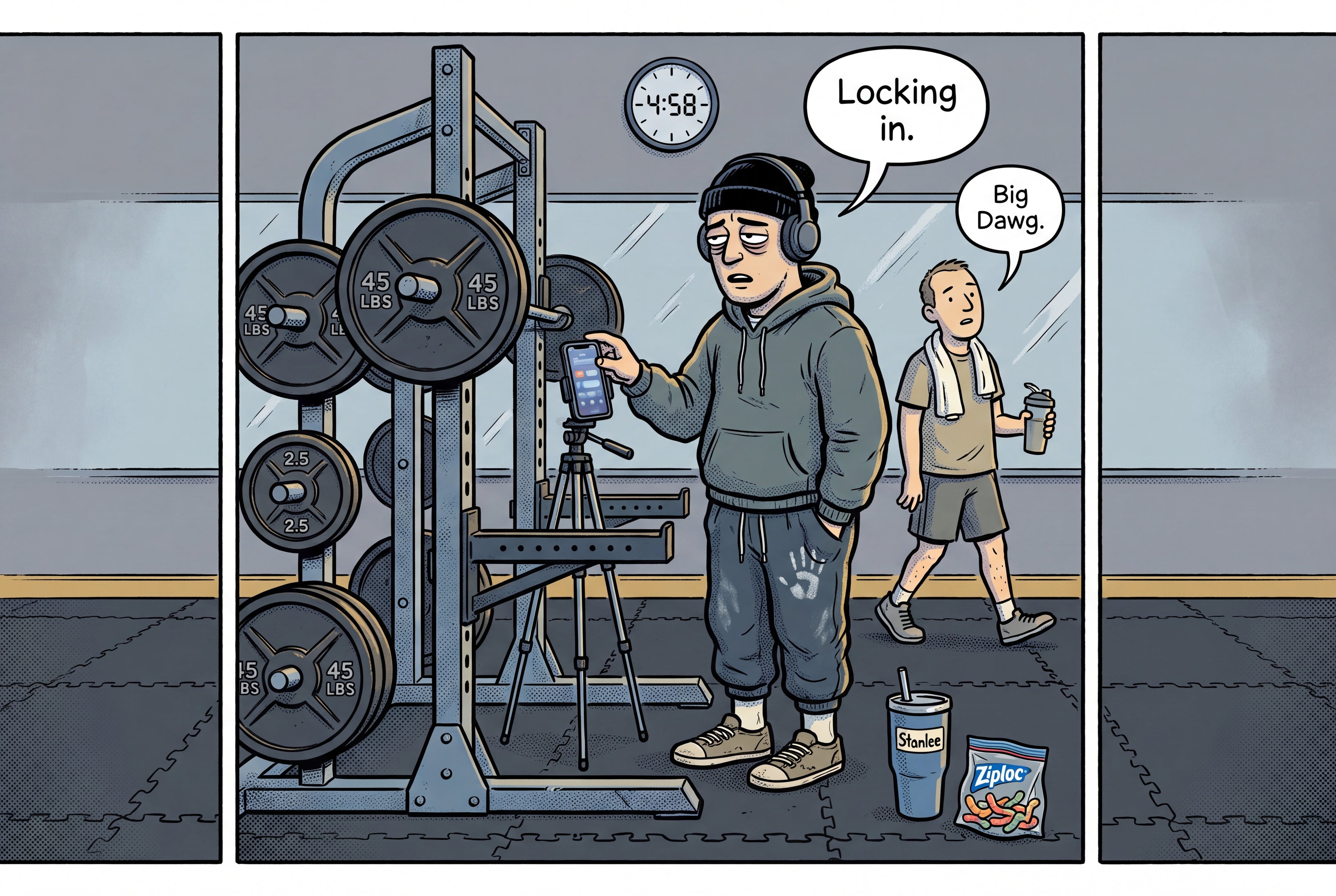 Full design artwork - The 5AM Gym Bro - Water Bottle
