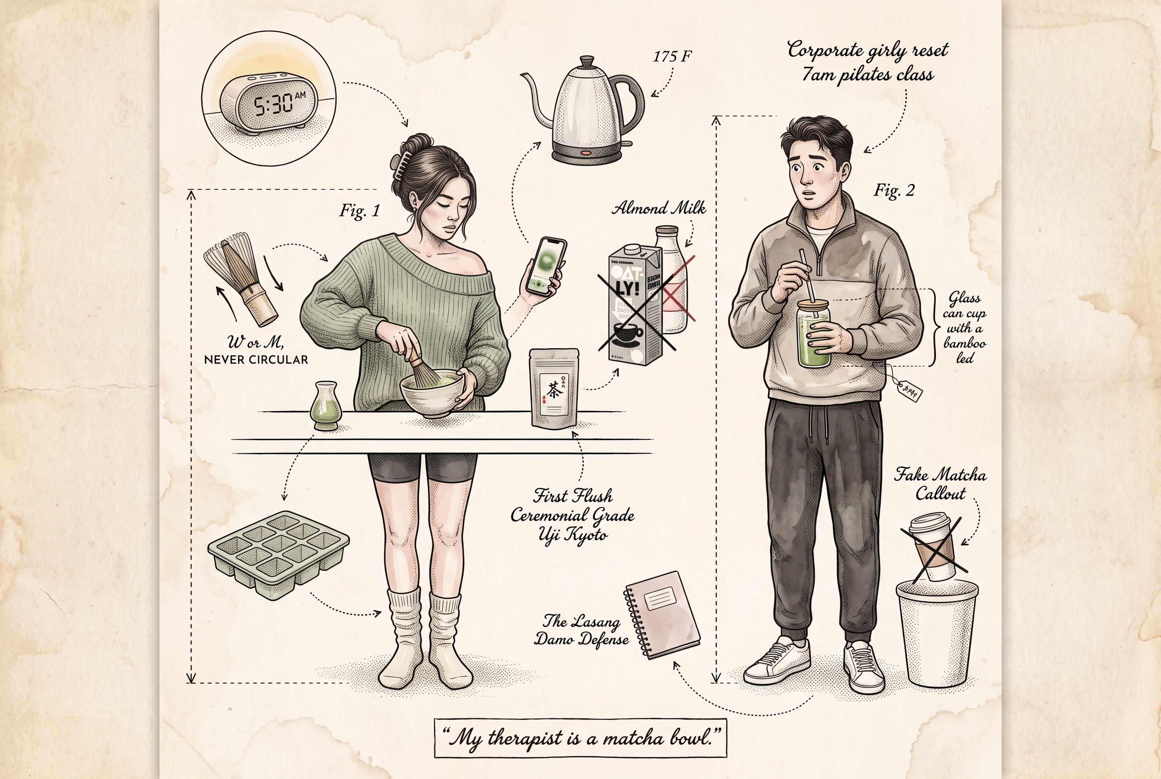 Full design artwork - The Matcha Girlie - Water Bottle