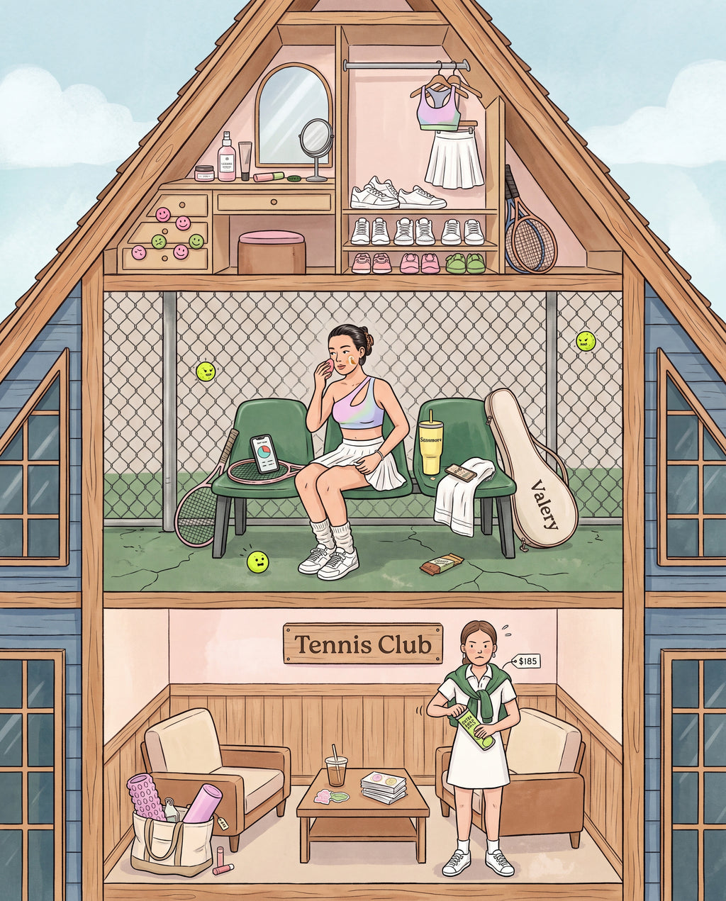 Full design artwork - The Tennis Girlie - Tote Bag