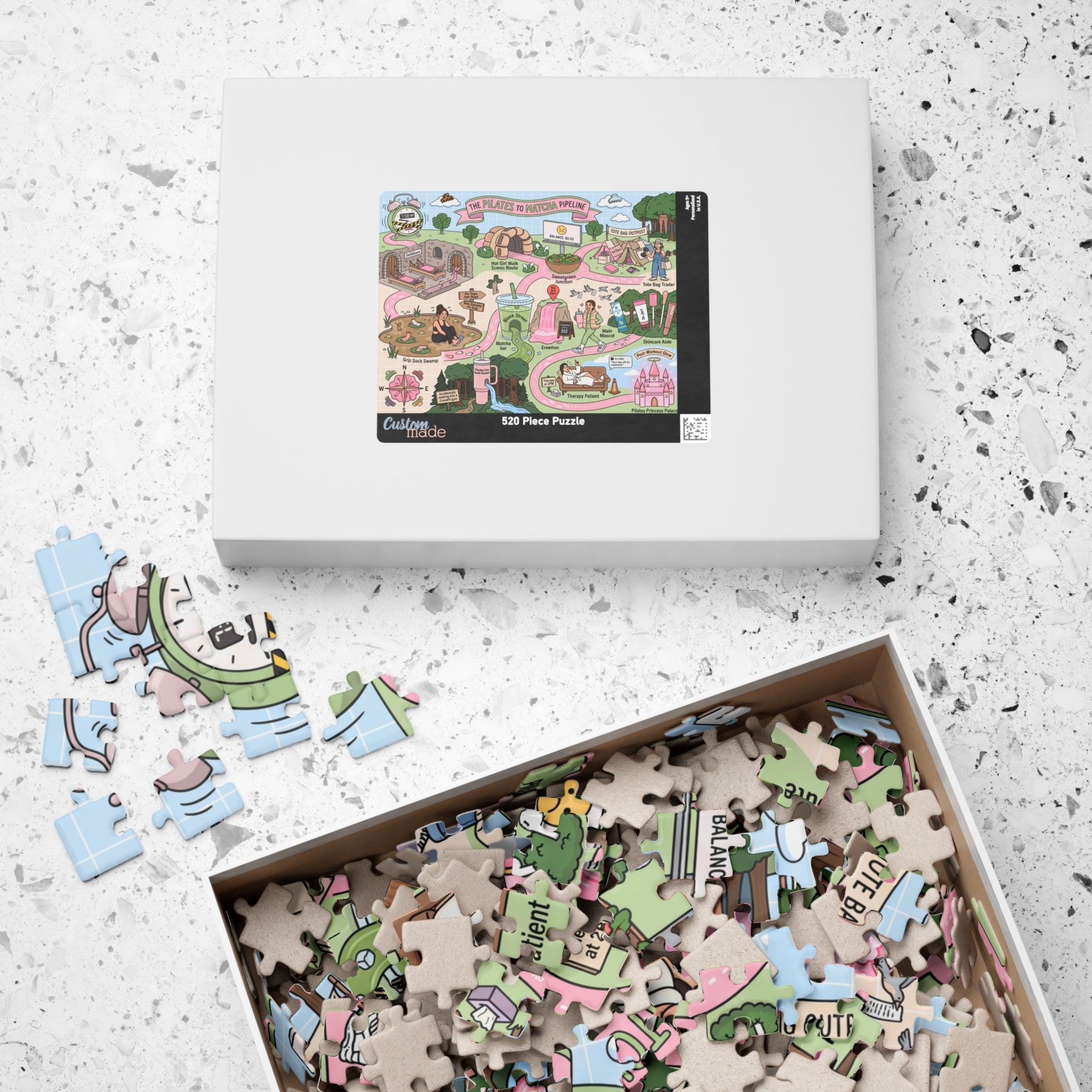 The Pilates-to-Matcha Map — 520/1014-Piece Illustrated Jigsaw