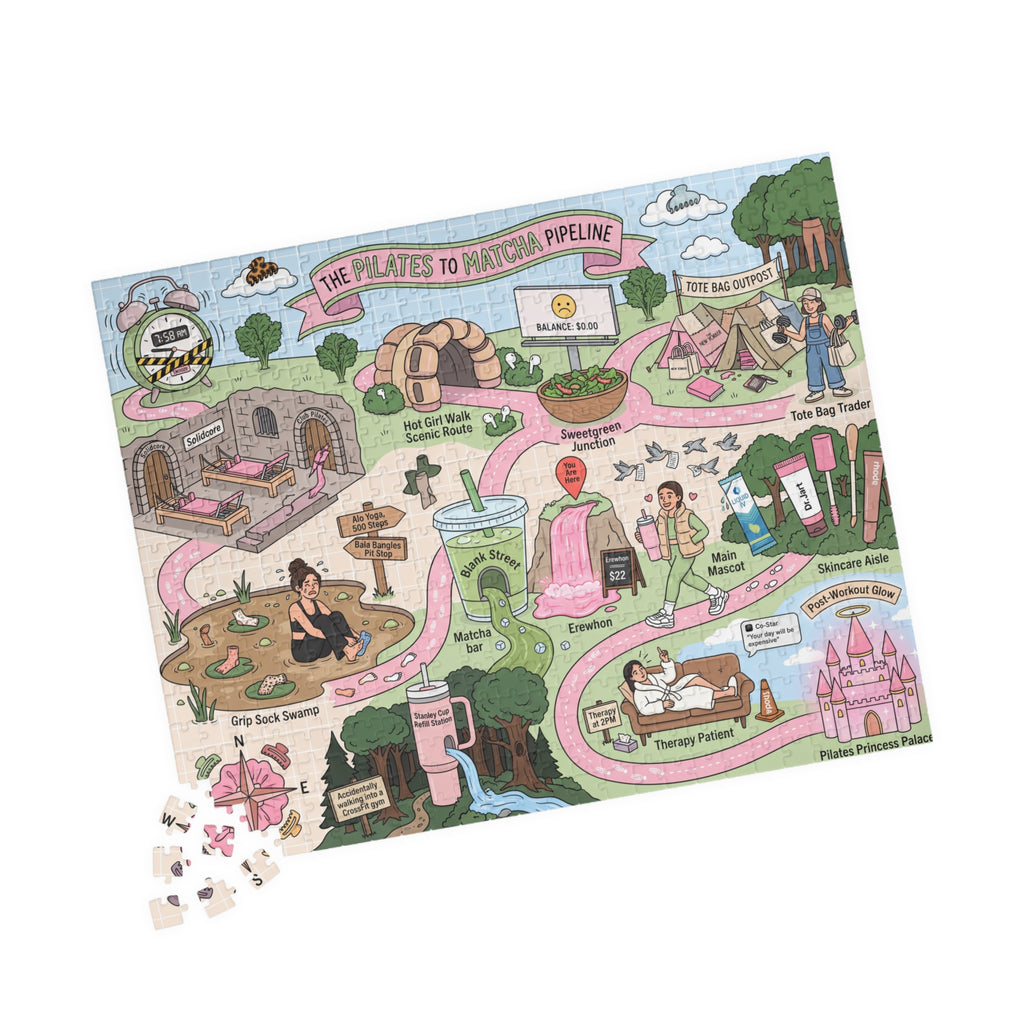 The Pilates-to-Matcha Map — 520/1014-Piece Illustrated Jigsaw