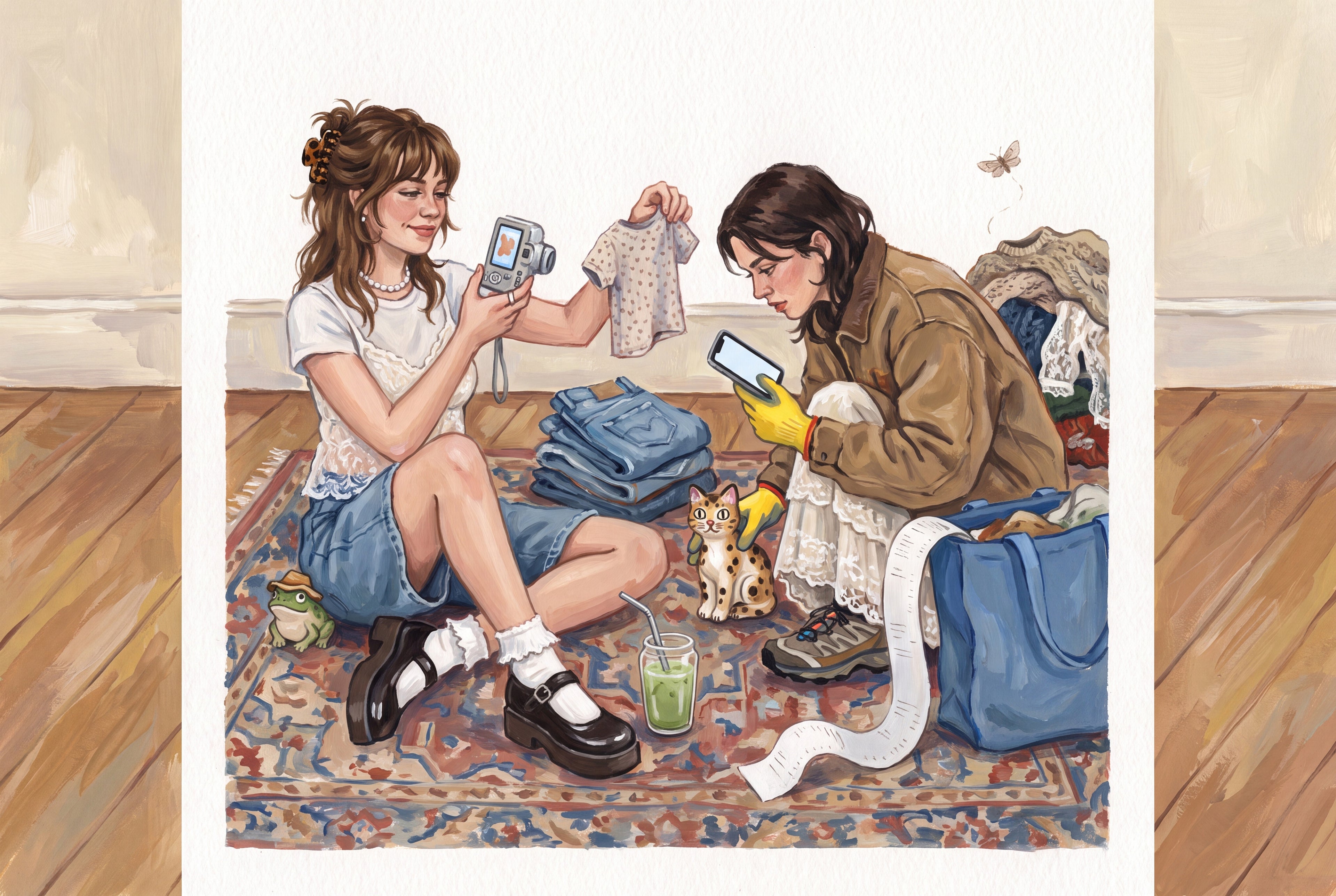 Full design artwork - The Thrift Girlie - Water Bottle