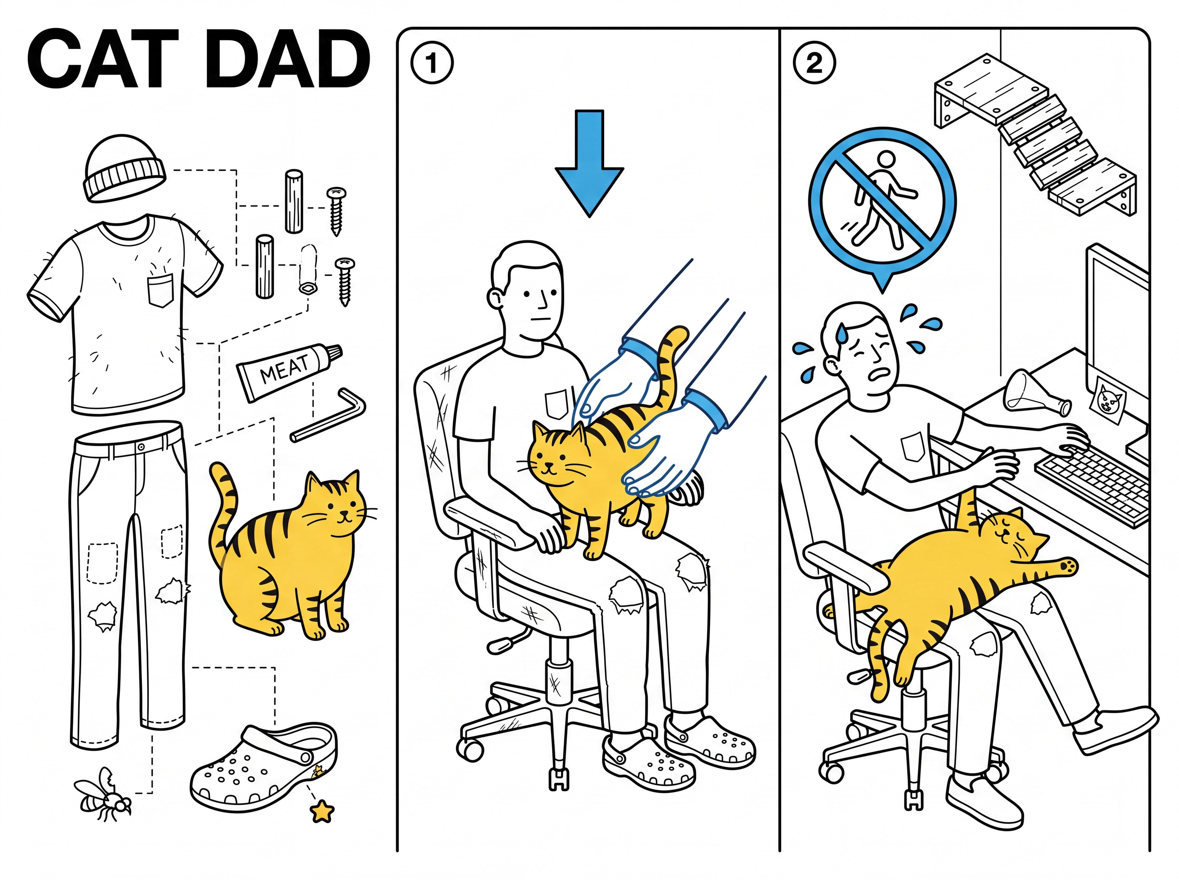 Full design artwork - The Cat Dad - Wall Tapestry