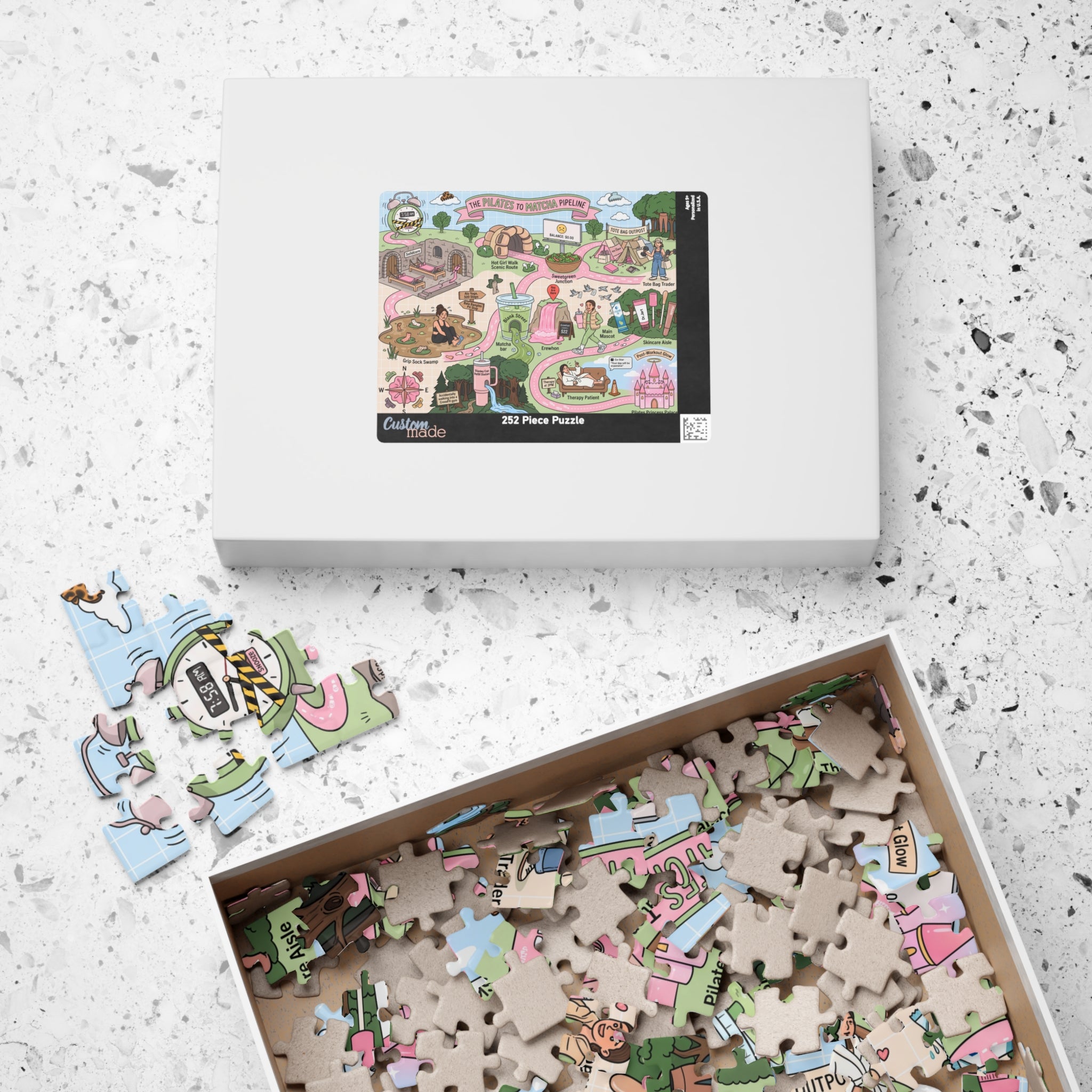 The Pilates-to-Matcha Map — 520/1014-Piece Illustrated Jigsaw