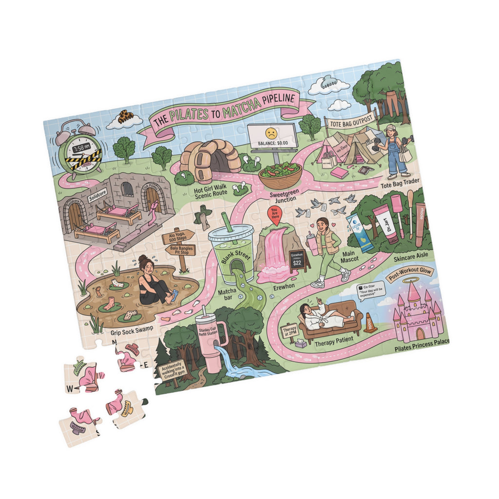The Pilates-to-Matcha Map — 520/1014-Piece Illustrated Jigsaw