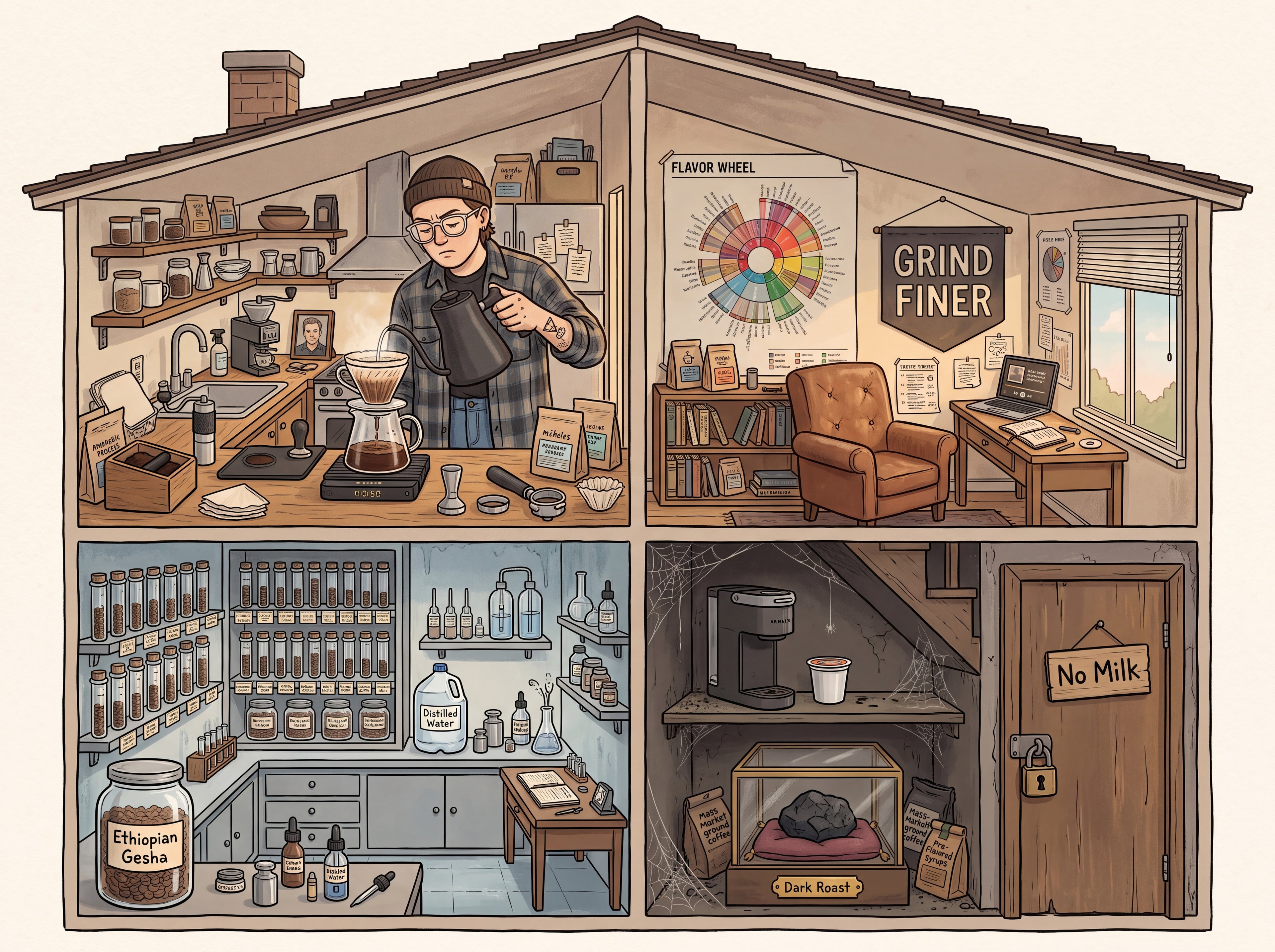 Full design artwork - The Coffee Snob - Wall Tapestry