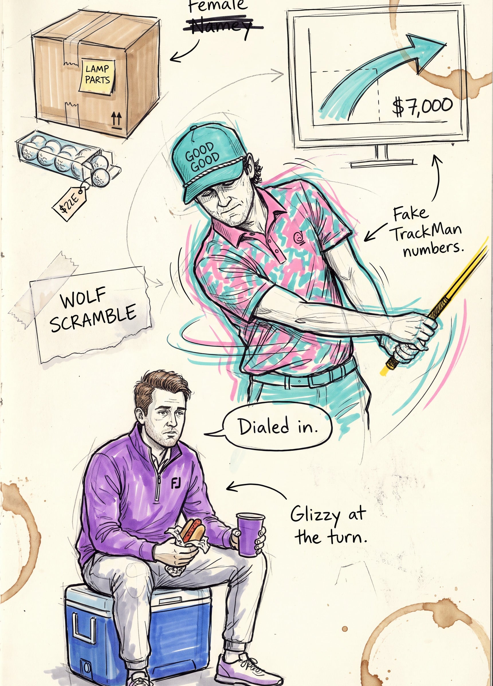 Full design artwork - The Golf Guy - Hardcover Journal