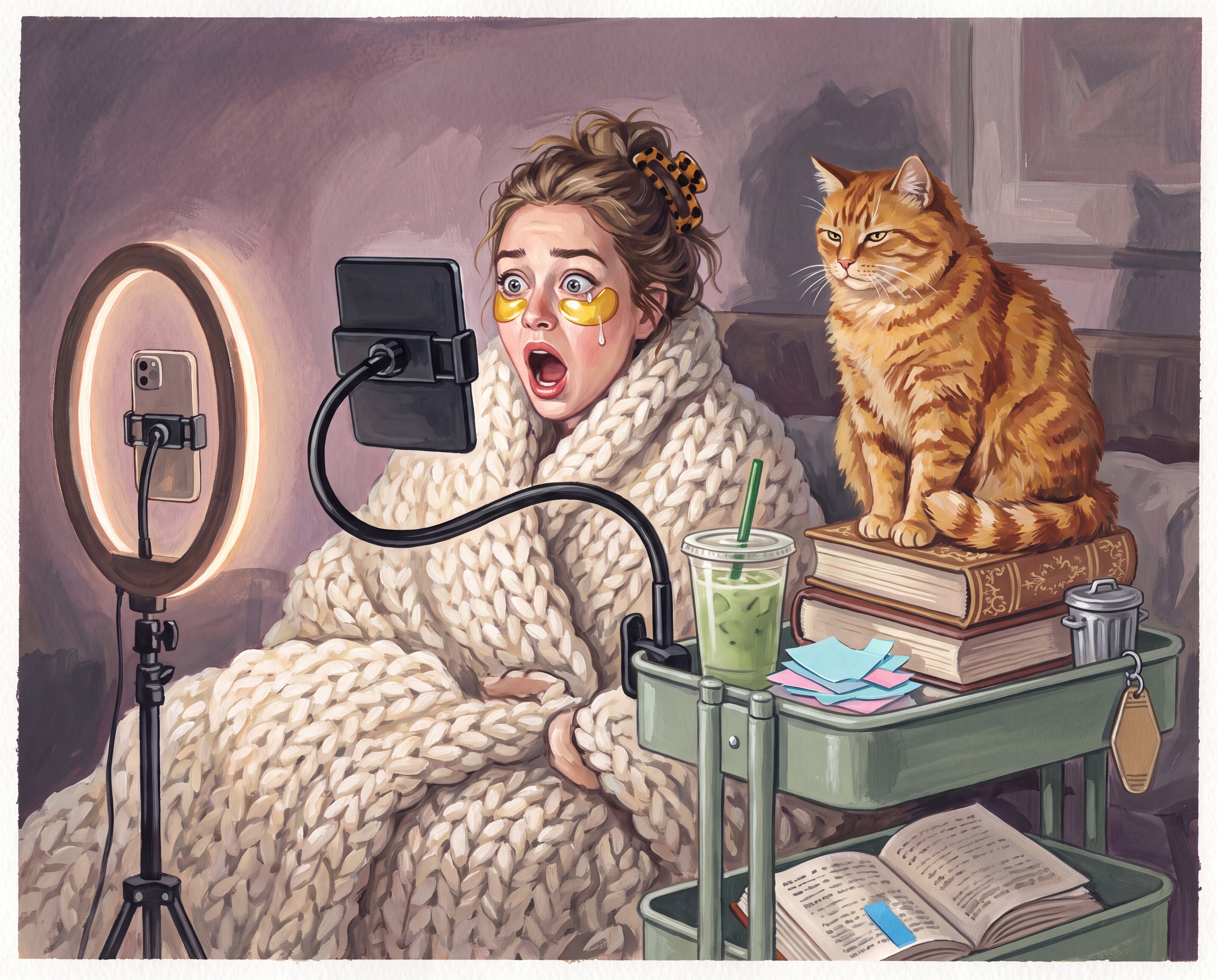 Full design artwork - The BookTok Girlie - Woven Blanket