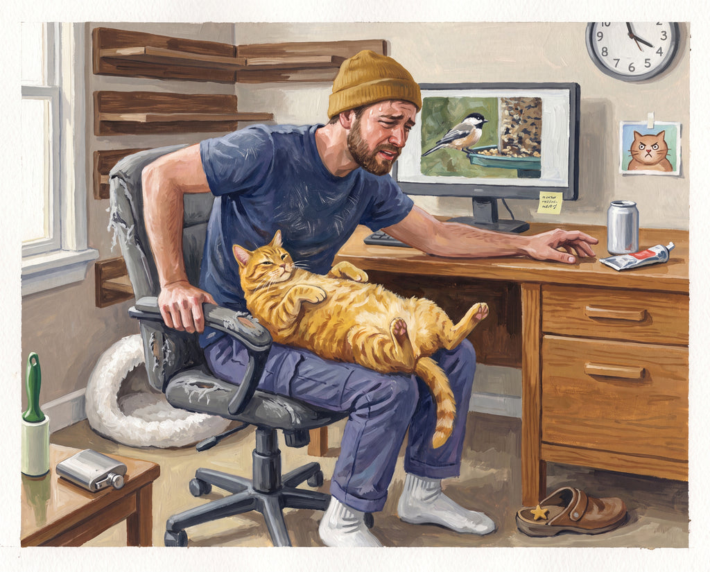 Full design artwork - The Cat Dad - Woven Blanket