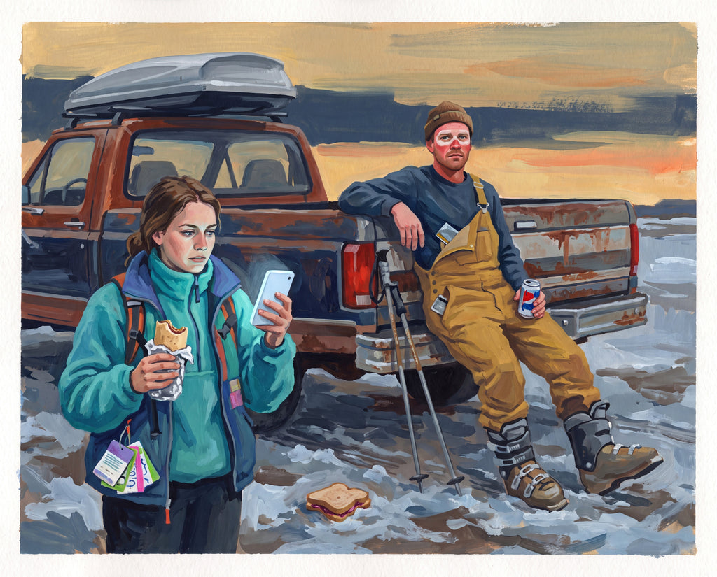 Full design artwork - The Ski Bum - Woven Blanket